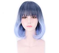 RTGFS Lunghezza spalla Grigio Viola Blu Ombre Bob Parrucca Anime Cosplay Harajuku Lolita Parrucche sintetiche per donne PL-447