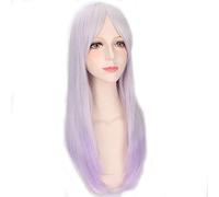 RTGFS Moda a buon mercato Mix Grigio Lungo rettilineo Harajuku Lolita Parrucche per le donne Anime Cosplay Parrucca da festa di Halloween con Bang PL-207