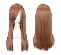 RTGFS Moda a buon mercato Parrucca diritta lunga 60 cm Cosplay Anime Resistente al calore Capelli sintetici Viola Blu Marrone Nero Bianco Parrucche per le donne bionde
