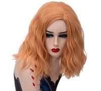 RTGFS Parrucca arcobaleno colorata ondulata corta da 14 pollici Capelli sintetici Costume di Halloween Anime Cosplay Arancione Ombre Parrucche per le donne arancione