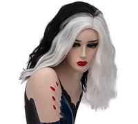 RTGFS Parrucca arcobaleno colorato ondulato corto da 14 pollici Capelli sintetici Costume di Halloween Anime Cosplay Arancione Ombre Parrucche da festa per donna nero bianco