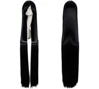RTGFS parrucca cosplay anime lunga rettilinea da 150 cm con frangia capelli sintetici nero blu viola rosso arancione bianco parrucche per donna rosa netto nero