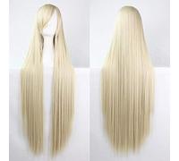 RTGFS Parrucca cosplay lunga diritta a buon mercato 100 cm moda argento nero bianco rosso blu viola rosa verde parrucche sintetiche per le donne biondo chiaro