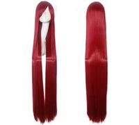 RTGFS Parrucca da 150 cm Super Long Straight Nero Bionda Bianco Blu Rosso Bionda Anime Parrucche Cosplay Per donna Costume di Halloween Capelli sintetici rosso