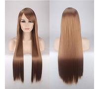RTGFS Parrucca lunga diritta a buon mercato da 80 cm Parrucche per capelli biondi neri rossi blu verdi viola per le donne Capelli sintetici resistenti al calore Anime Cosplay 16