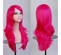 RTGFS Parrucca ondulata lunga a buon mercato da 70 cm Capelli sintetici Bianco Nero Rosso Viola Verde Blu Bionda Parrucche anime Cosplay Per Halloween Costume Party 09