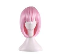 RTGFS Re: La vita in un mondo diverso Anime Blu Rosa Parrucche corte per donna Capelli sintetici Costume di Halloween Parrucca cosplay + Cappellino rosa