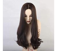 RTGFS Synthetic Wigs Brown Wigs For Women Long Wavy Mixed Highlight Deep Parting Wigs For Women Natural Hairline Hair Cosplay Wigs