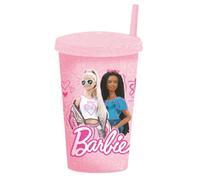 RTI REAL TRADE ITALIA Bicchiere Con Coperchio e Cannuccia Barbie in Polipropilene PS 41373