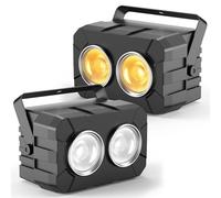 Rtktoup 2PCS 150W COB Faretto Par LED, 2 in 1 Bianco Freddo/Caldo Luce da Palcoscenico con DMX512/Stroboscopico, 3200K-6500K Luce di Scena per Teatro Fotografia Compleanno Matrimonio