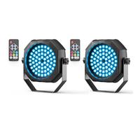 Rtktoup 2PCS Mini RGB Par LED Batteria, 60 x 0.5W LED 2200mAh Luce Stroboscopica Ricaricabile da Palco con Telecomando, Luci Discoteca per DJ Disco Party Bar Sala Live Matrimonio Halloween Natale