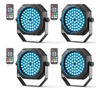 Rtktoup 4PCS Mini RGB Par LED Batteria, 60 x 0.5W LED 2200mAh Luce Stroboscopica Ricaricabile da Palco con Telecomando, Luci Discoteca per DJ Disco Party Bar Sala Live Matrimonio Halloween Natale