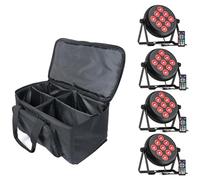 Rtktoup 4PCS Par LED RGBW Luci del Palcoscenico con Borsa, 9 LED Luci Discoteca DMX-5/8CH con Telecomando e 4 Modalità di Controllo, Faretti Par per DJ Discoteca Bar Feste Matrimoni Natale Haloween