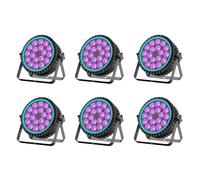 Rtktoup 6PCS RGBW Faretto Par LED, 18x10W Luce da Palco + 35 SMD RGB Luce Ausiliaria con DMX512/Auto/Strobo, Luci da Discoteca per Feste, Bar, DJ, Matrimoni, Halloween, Natale