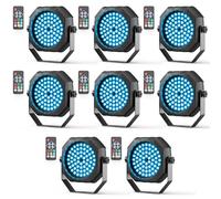 Rtktoup 8PCS Mini RGB Par LED Batteria, 60 x 0.5W LED 2200mAh Luce Stroboscopica Ricaricabile da Palco con Telecomando, Luci Discoteca per DJ Disco Party Bar Sala Live Matrimonio Halloween Natale