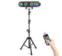 Rtktoup Luce da discoteca 4 in 1 con supporto, sfere da discoteca, luci par e telecomando, sistema di illuminazione da palcoscenico con suono attivato, per bar, concerto, matrimonio, Halloween, Natale