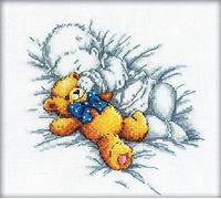 RTO - Kit per punto croce, motivo: orsacchiotto, 20 x 19 cm, 14 pezzi