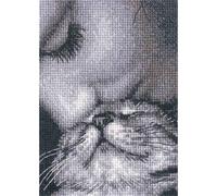 RTO Kit punto croce contato Lovely Cat Admirer C425, 9 x 12 cm, ricamo fai da te