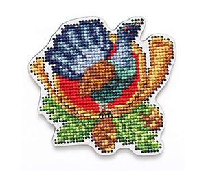 RTO Vogel Kit Punto Croce su Piastra di Legno, Cotone, Multicolore, 8x7.7 cm