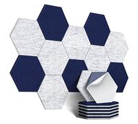 Rtppyakk 12 pannelli acustici autoadesivi per studio (grigio argento + blu scuro)