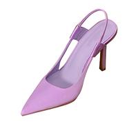 RTPR Sandalo estivo da donna per il tempo libero con tacco 2023 primavera e autunno in seta punta singola scarpe tacco sottile sandali topo scarpe da donna, Lilla, 37 EU Larga