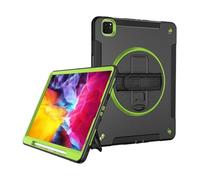 RTQAZWSXE YSJX Anti-fall Silicone Shell, Strap and Shoulder Protective Cover Suitable for iPad Air 11 inch-2024/2025(Black+green (bracelet))