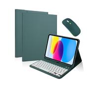 RTQAZWSXE YSJX Backlit Keyboard And Mouse Kit Pen Slot Leather Case Suitable for Samsung Galaxy Tab A11+/A9 Plus 11 inch SM-X210/X216(Dark Green+Keyboard+Mouse)