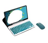 RTQAZWSXE YSJX Keyboard Soft Shell with Pen Slot, Leather Protective Case Suitable for iPad 11th/10th Generation 10.9 Inches Universal(Dark Green+Backlit KB+Mouse)