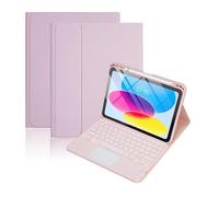 RTQAZWSXE YSJX Leather Case Magnetic Pen Slot, Seven-Color Backlit Touch Keyboard Compatible with iPad 10th/11th Gen (10.9/11 inch 2022-2025) A16(Pink+Keyboard)