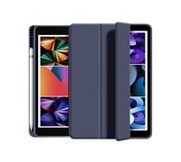 RTQAZWSXE YSJX Triple Fold Protective Cover with Pen Slot, Silicone Soft Shell Suitable for iPad Air 13 inches 2024/2025(Blu scuro)