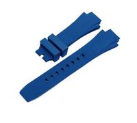RTRCAGAKKM Cinturino for orologio 26x16mm adatto for cinturino di ricambio for IWC Aquatimer IW354807 Bracciale for uomo in gomma siliconica nera(Blue no buckle)