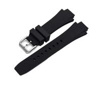RTRCAGAKKM Cinturino for orologio 26x16mm adatto for cinturino di ricambio for IWC Aquatimer IW354807 Bracciale for uomo in gomma siliconica nera(Black Silver)