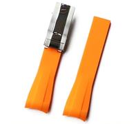 RTRCAGAKKM Cinturino in gomma da 20 mm adatto for Rolex Submariner, for GMT, for cinturino for orologio for Explorer 2(Orange Silver)