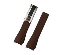 RTRCAGAKKM Cinturino in gomma da 20 mm adatto for Rolex Submariner, for GMT, for cinturino for orologio for Explorer 2(Coffee Silver)