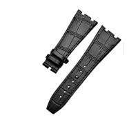 RTRCAGAKKM Cinturino in pelle for orologio adatto for AP adatto for Audemars 15400 15703 adatto for Royal adatto for Oak Offshore Series maschio 26 mm nero marrone cinturini for orologi(Black-No buckl