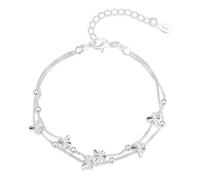 RTRTGS 2 in 1 Bracciale Donna Argento 925 Catena libellule Braccialetto, Tre Vite Tre Mondi, Bracciali Amicizia, Gioielli, Regolabile, Regalo Mamma Amica Compleanno