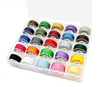 RTRTGS 25 Pezzi Set di Bobine da Cucire Multicolori, Bobine Precaricate per Macchina da Cucire, Spolette e Rocchetti per Macchina da Cucire con Custodia Chiara (Colori Assortiti)