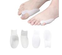 RTRTGS 4 Pezzi Tutore Alluce Valgo Protezione Trasparente, Divaricatore e Distanziatore in Gel Silicone, Correttore Ortopedico Ridurre il Dolore, Separatore Dita a Martello