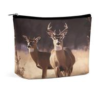 RTSEBVN Borse di trucco sveglio borsa da toilette grande capacità libero cervo stampa borse cosmetiche per le donne, stile, taglia unica, borse trucco