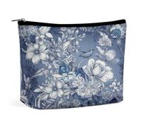 RTSEBVN Borse per il trucco carino borsa da toilette grande capacità contorno fiori stampa borse cosmetiche per le donne, stile, taglia unica, borse trucco