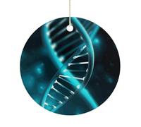 RTSEBVN Cerchio di Natale Personalizzato Scienza Gene Strand Stampa Ornamento di Natale Artigianato In Ceramica Decorazioni Appese Per La Decorazione di Vacanza, Taglia Unica,