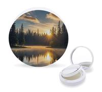 RTSEBVN Cuscino d'aria per spugnette per trucco, portatile, con stampa di alba sul lago, ricaricabile, per fondotinta liquido fatto in casa, BB cream, stile, taglia unica, aria