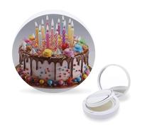 RTSEBVN Cuscino d'aria per spugnette per trucco, portatile, con stampa di buon compleanno, con bella stampa, ricaricabile, per fondotinta liquido fatto in casa, BB cream, stile, taglia unica