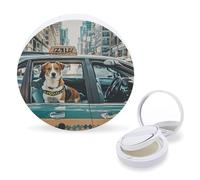 RTSEBVN Cuscino d'aria per spugnette per trucco, portatile, con stampa di un cane taxi, ricaricabile, per fondotinta liquido fatto in casa, BB cream, stile, taglia unica, cuscino d'aria