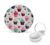 RTSEBVN Cuscino d'aria per spugnette per trucco, portatile, cupcake, caramelle, cuori, stampa dolce, cuscino d'aria, ricaricabile, per fondotinta liquido fatto in casa, BB cream, stile, taglia unica