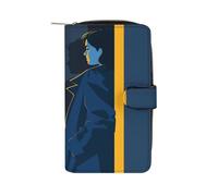 RTSEBVN Portafoglio in pelle multifunzione portafoglio lungo moda appoggiato contro la parete stampa borsa in pelle con per donne e uomini, stile, 19.7x11x3.5cm, portafoglio in pelle