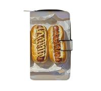 RTSEBVN Portafoglio in pelle multifunzione portafoglio lungo moda classico hot dog stampa borsa in pelle con per donne e uomini, stile, 19.7x11x3.5cm, portafoglio in pelle