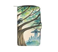 RTSEBVN Portafoglio in pelle multifunzione portafoglio lungo moda fata sul pipistrello stampa borsa in pelle con per donne e uomini, stile, 19.7x11x3.5cm, portafoglio in pelle