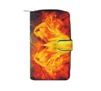RTSEBVN Portafoglio in pelle multifunzione portafoglio lungo moda fuoco vs ghiaccio stampa arte borsa in pelle con per donne e uomini, stile, 19.7x11x3.5cm, portafoglio in pelle