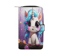 RTSEBVN Portafoglio in pelle multifunzione portafoglio lungo moda un piccolo animale con corna stampa borsa in pelle con per donne e uomini, stile, 19.7x11x3.5cm, portafoglio in pelle